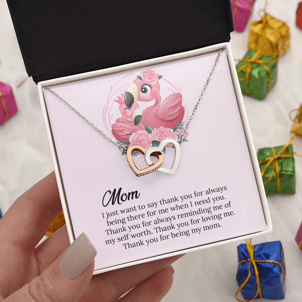 Mom Interlocking Hearts Necklace Gift, Mommy Birthday Gift From Son daughter, Mothers day Gift To  Mom