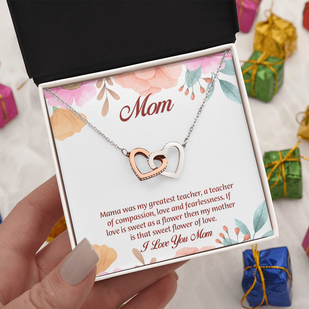 Mom Interlocking Hearts Necklace, Mothers Day Gift for Mom, Thoughtful Present from Son, Mom Necklace From daughter