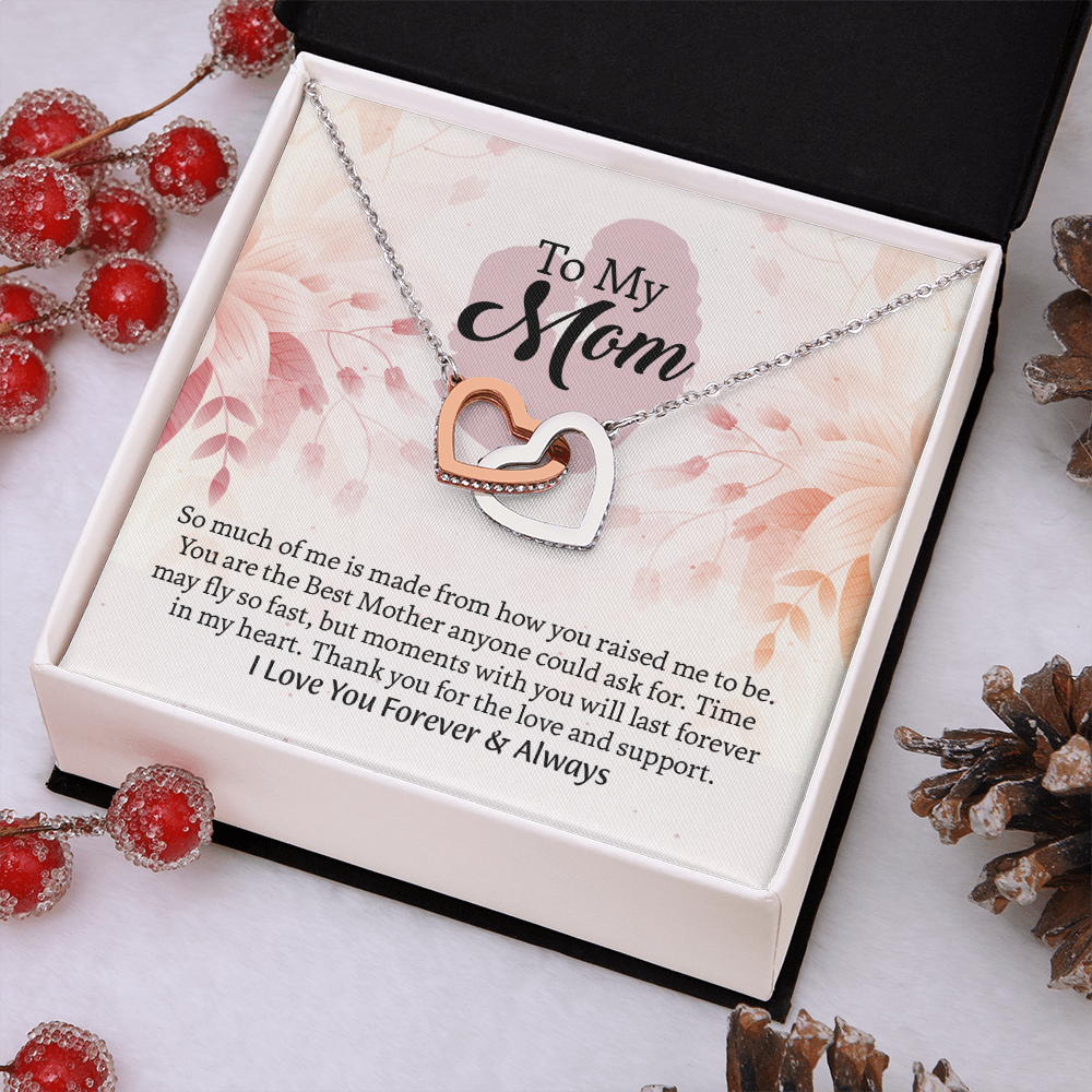 To My Mom Interlocking Hearts Necklace, Mothers Day Gift for Mom, Thoughtful Present from Son, Mom Necklace From daughter