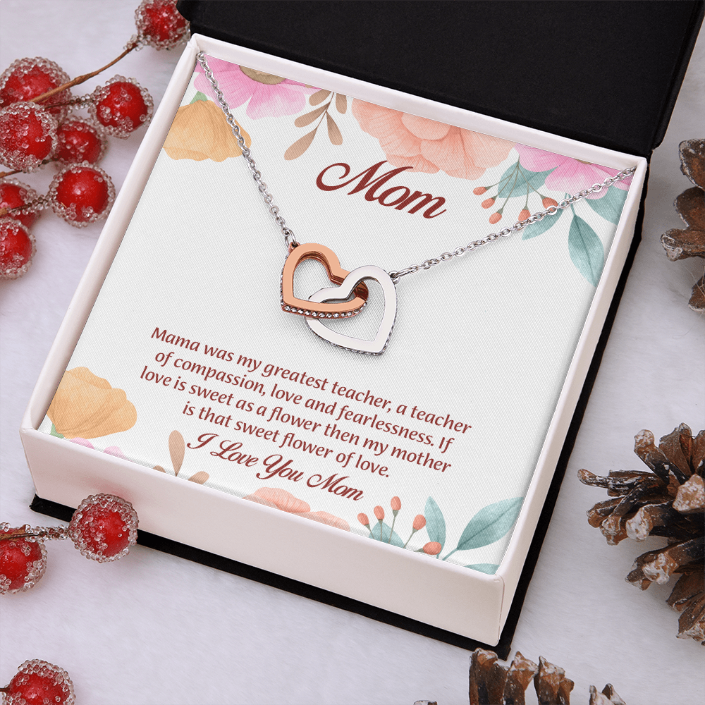 Mom Interlocking Hearts Necklace, Mothers Day Gift for Mom, Thoughtful Present from Son, Mom Necklace From daughter