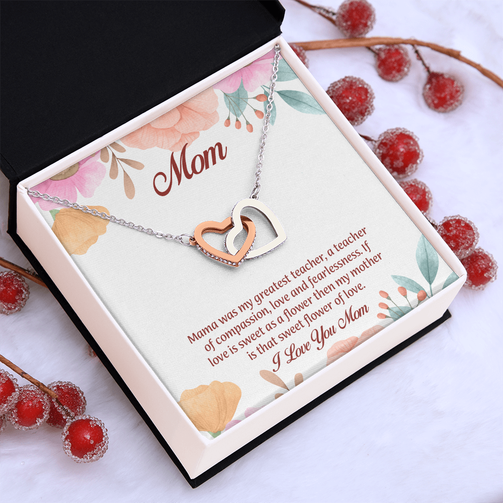 Mom Interlocking Hearts Necklace, Mothers Day Gift for Mom, Thoughtful Present from Son, Mom Necklace From daughter