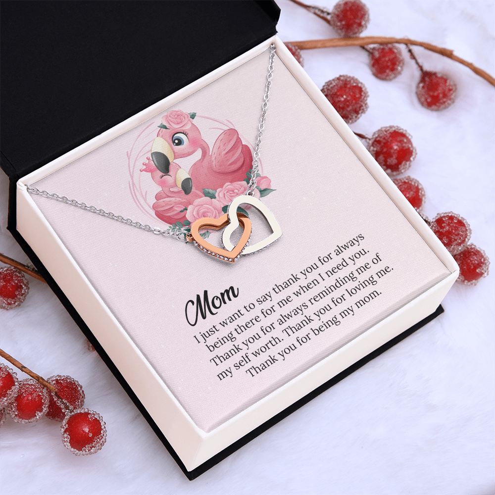 Mom Interlocking Hearts Necklace Gift, Mommy Birthday Gift From Son daughter, Mothers day Gift To  Mom