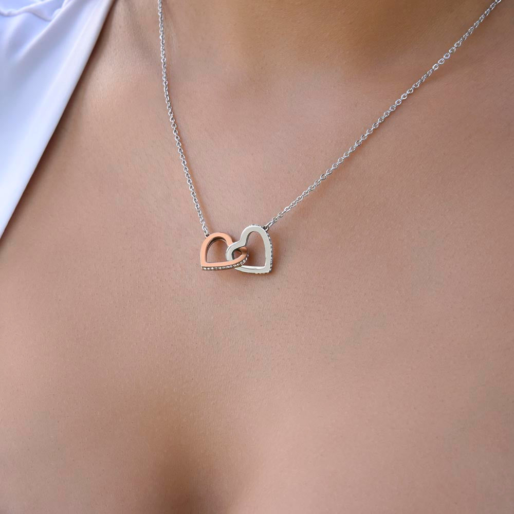 Unbiological Sister Interlocking Hearts Necklace, Christmas Gift for Sister, Beautiful Necklace for Birthday, Sister Graduation Gift