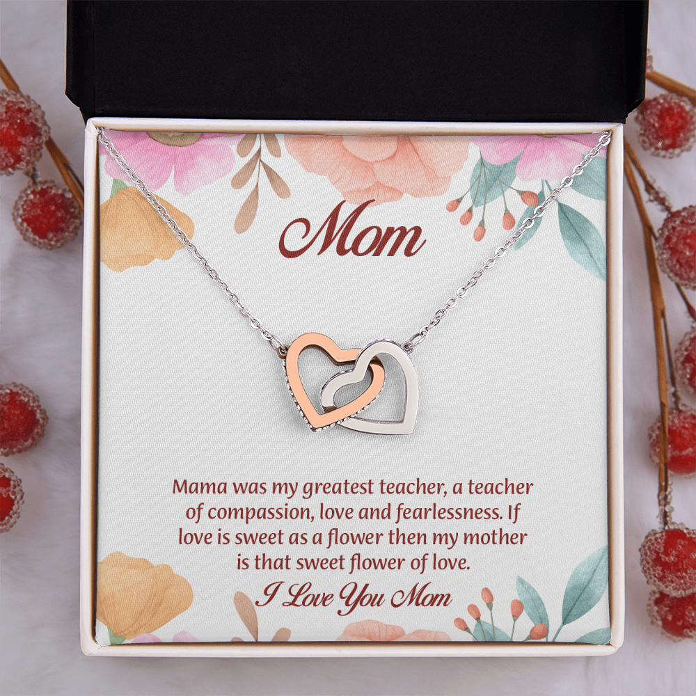 Mom Interlocking Hearts Necklace, Mothers Day Gift for Mom, Thoughtful Present from Son, Mom Necklace From daughter