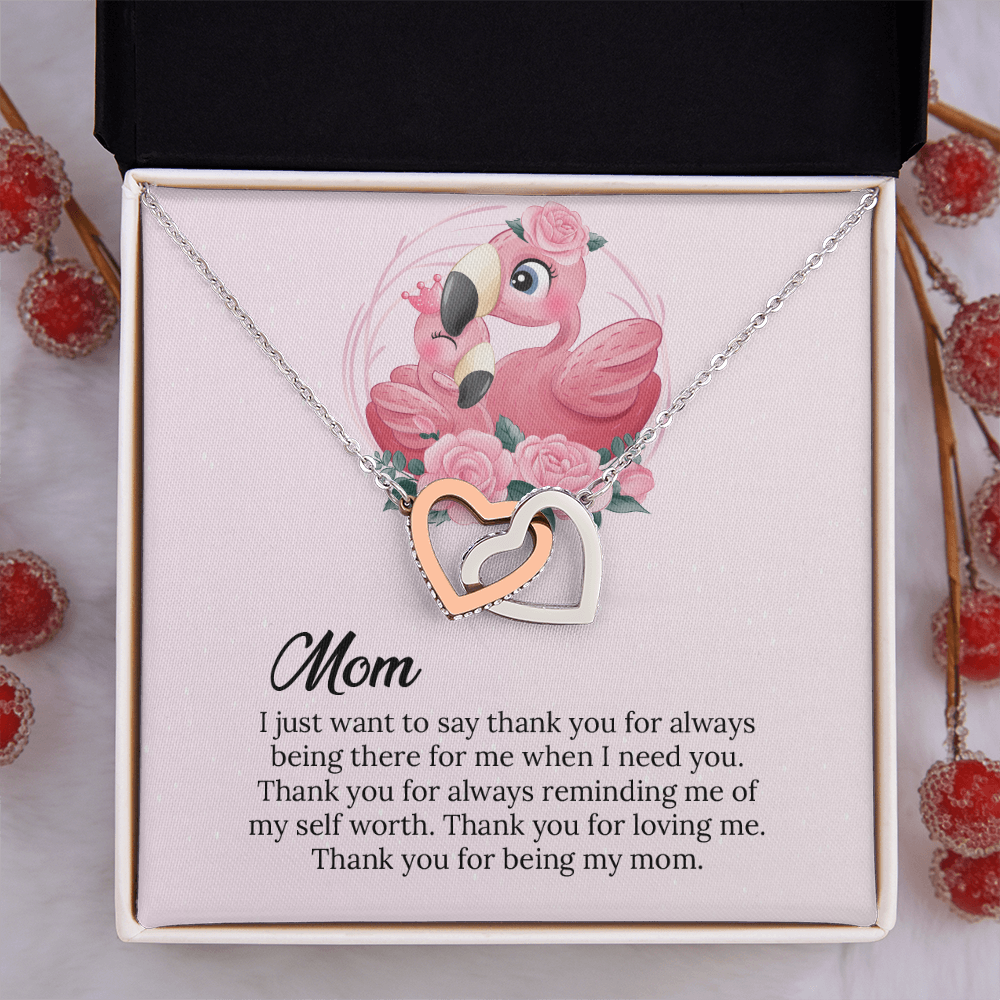 Mom Interlocking Hearts Necklace Gift, Mommy Birthday Gift From Son daughter, Mothers day Gift To  Mom