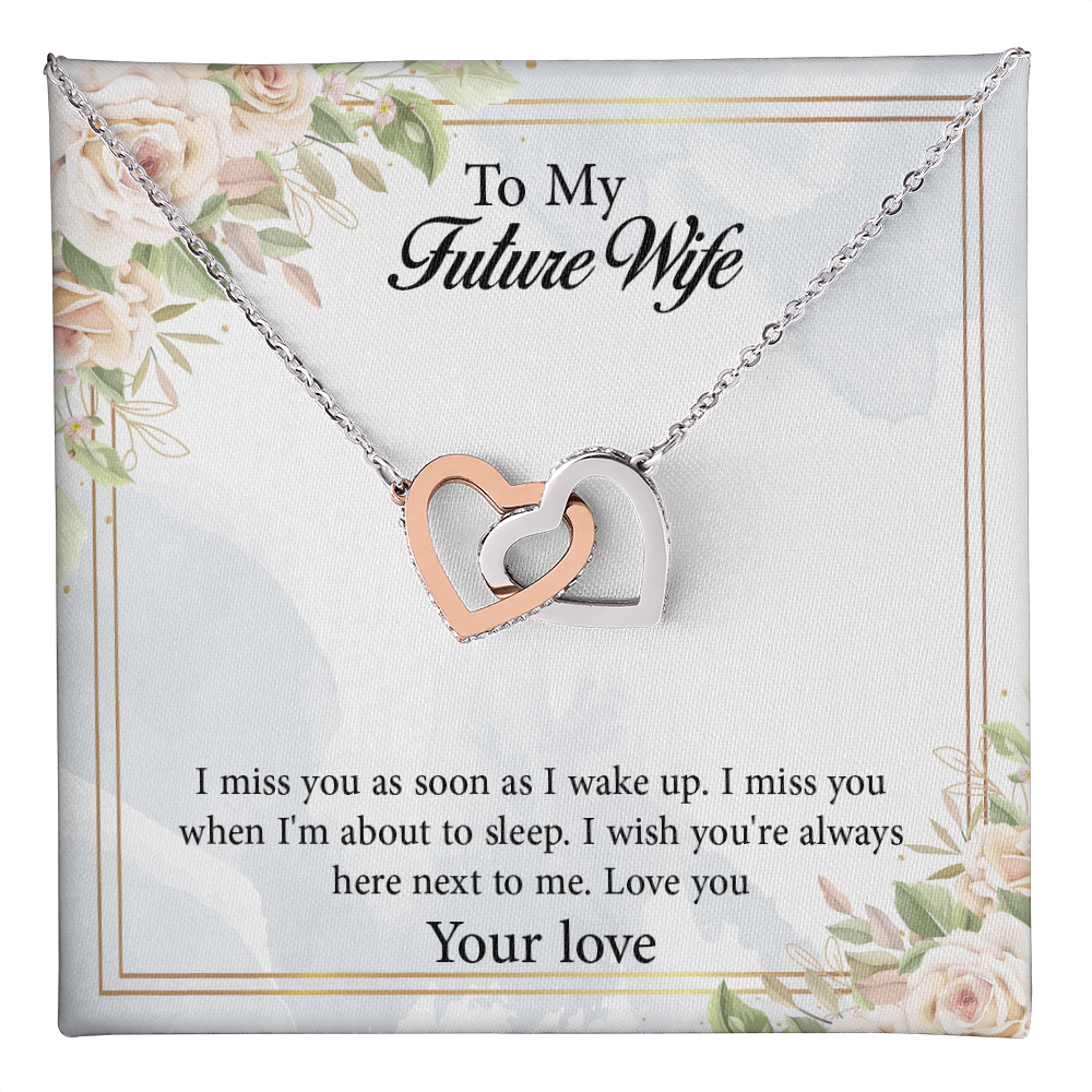 Interlocking Hearts Necklace To My Future Wife, Rehearsal Dinner Gift, Sentimental Gift For Bride From Groom, Birthday Gifts For Fiancée