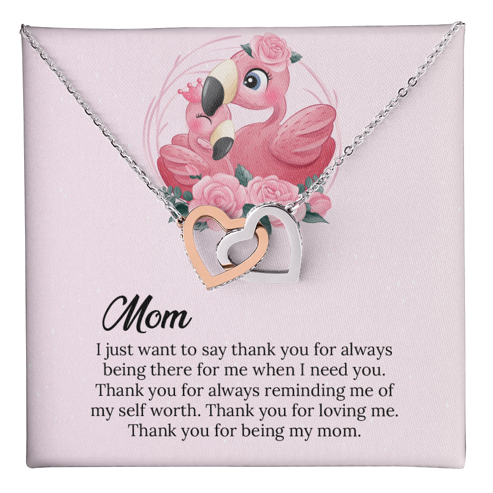 Mom Interlocking Hearts Necklace Gift, Mommy Birthday Gift From Son daughter, Mothers day Gift To  Mom