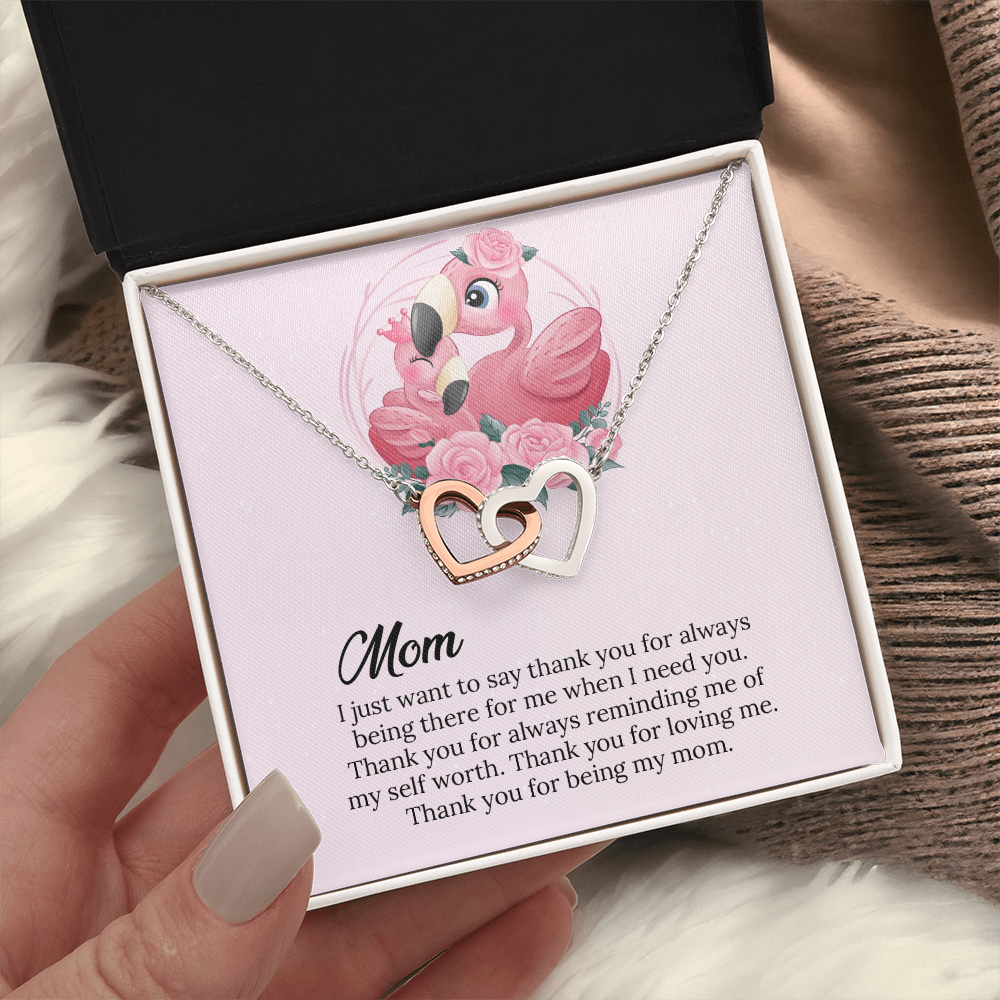 Mom Interlocking Hearts Necklace Gift, Mommy Birthday Gift From Son daughter, Mothers day Gift To  Mom