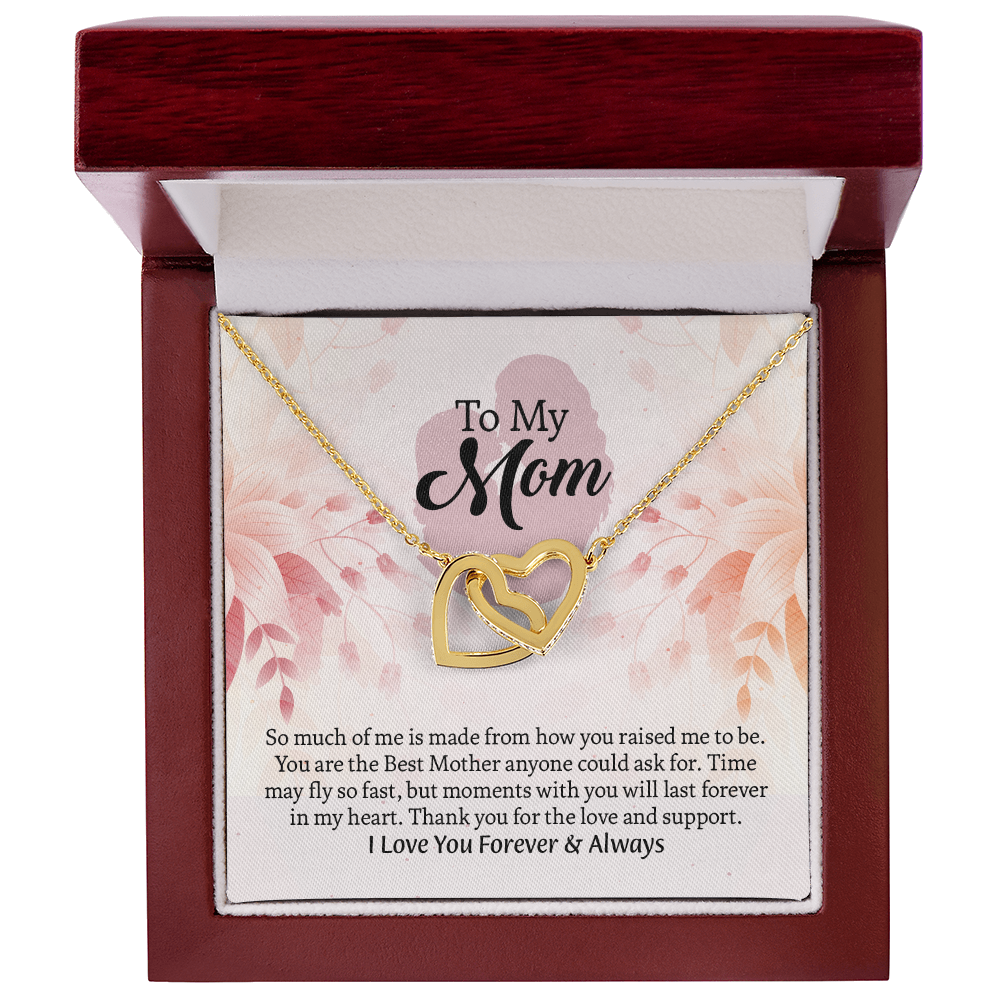 To My Mom Interlocking Hearts Necklace, Mothers Day Gift for Mom, Thoughtful Present from Son, Mom Necklace From daughter