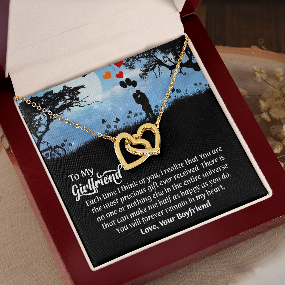 To My Girlfriend interlocking hearts  Necklace, Gift for Girlfriend, Anniversary Gift for Girlfriend, Girlfriend Birthday Gift