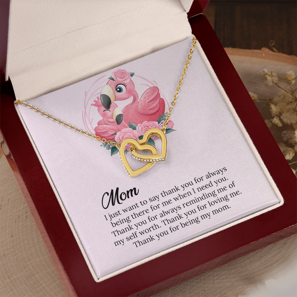 Mom Interlocking Hearts Necklace Gift, Mommy Birthday Gift From Son daughter, Mothers day Gift To  Mom
