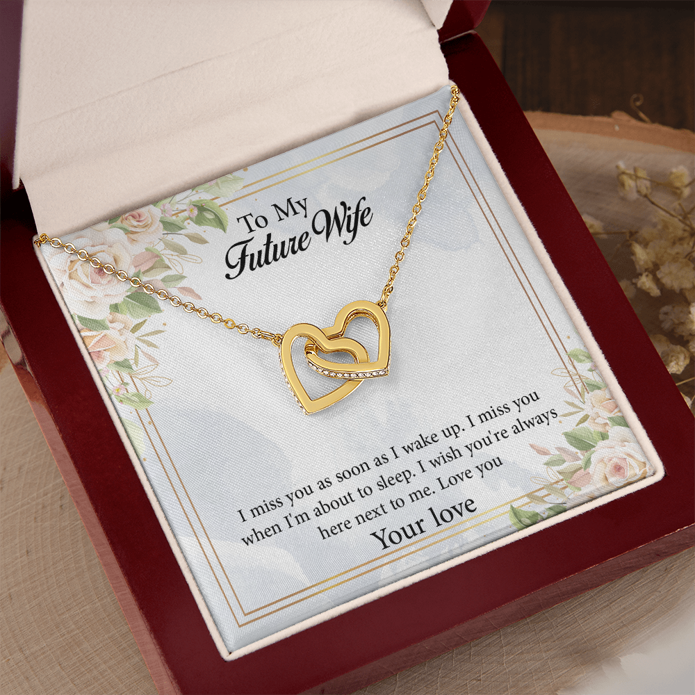 Interlocking Hearts Necklace To My Future Wife, Rehearsal Dinner Gift, Sentimental Gift For Bride From Groom, Birthday Gifts For Fiancée