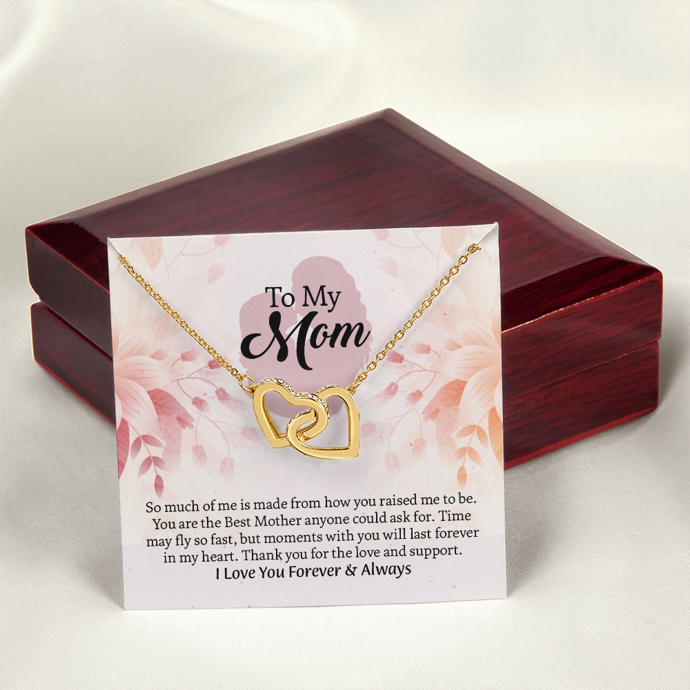 To My Mom Interlocking Hearts Necklace, Mothers Day Gift for Mom, Thoughtful Present from Son, Mom Necklace From daughter