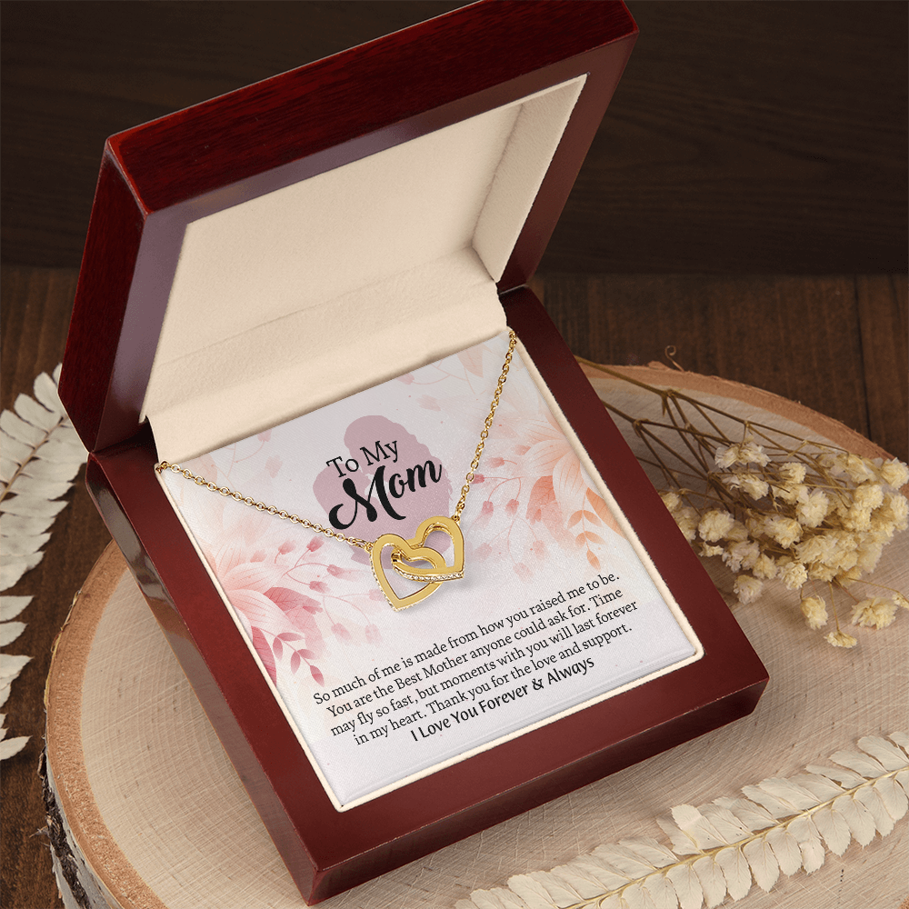 To My Mom Interlocking Hearts Necklace, Mothers Day Gift for Mom, Thoughtful Present from Son, Mom Necklace From daughter