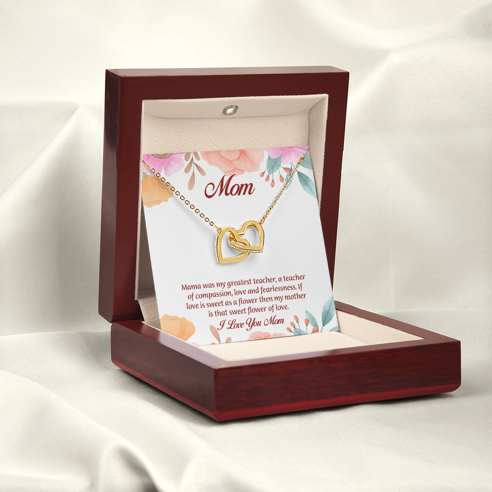 Mom Interlocking Hearts Necklace, Mothers Day Gift for Mom, Thoughtful Present from Son, Mom Necklace From daughter