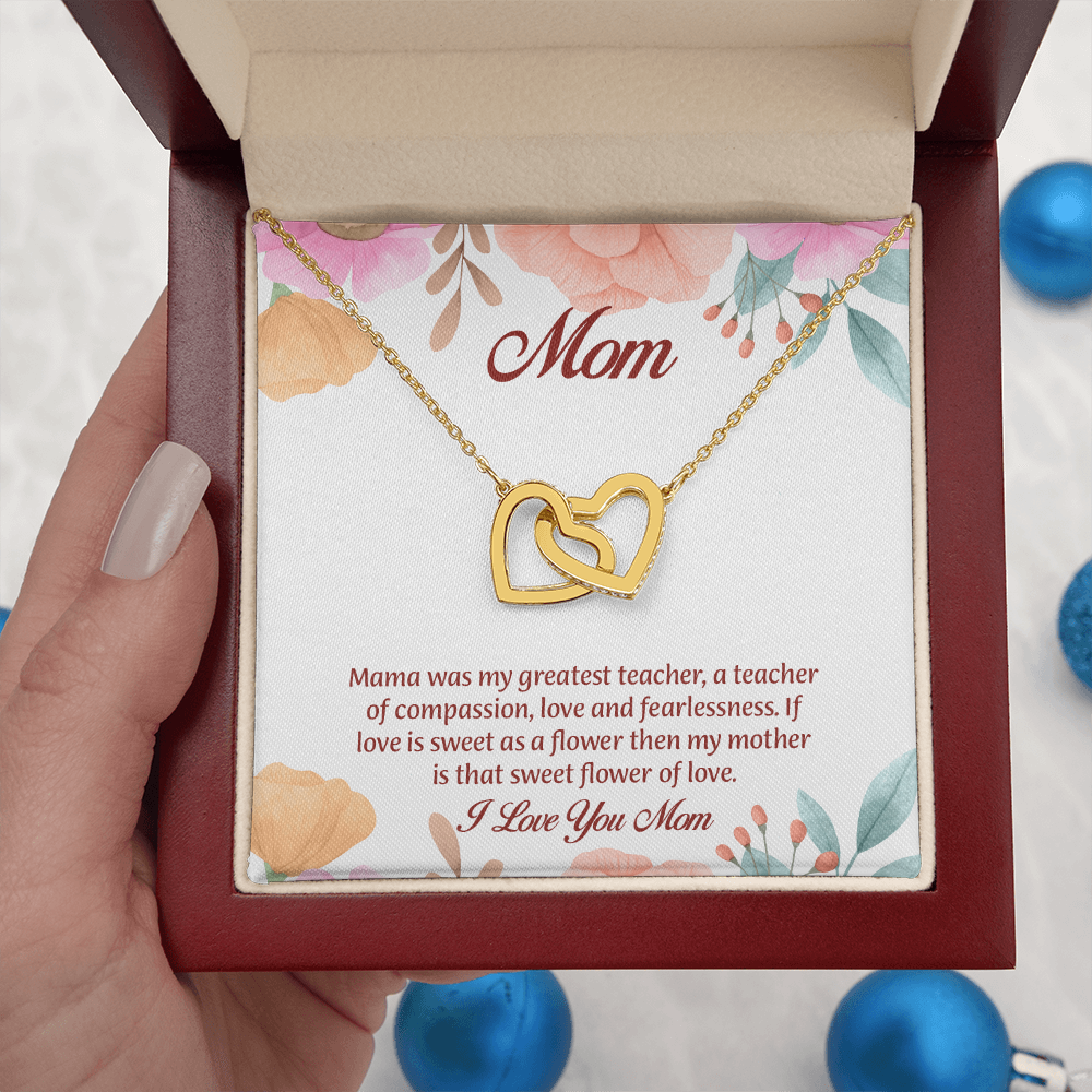 Mom Interlocking Hearts Necklace, Mothers Day Gift for Mom, Thoughtful Present from Son, Mom Necklace From daughter