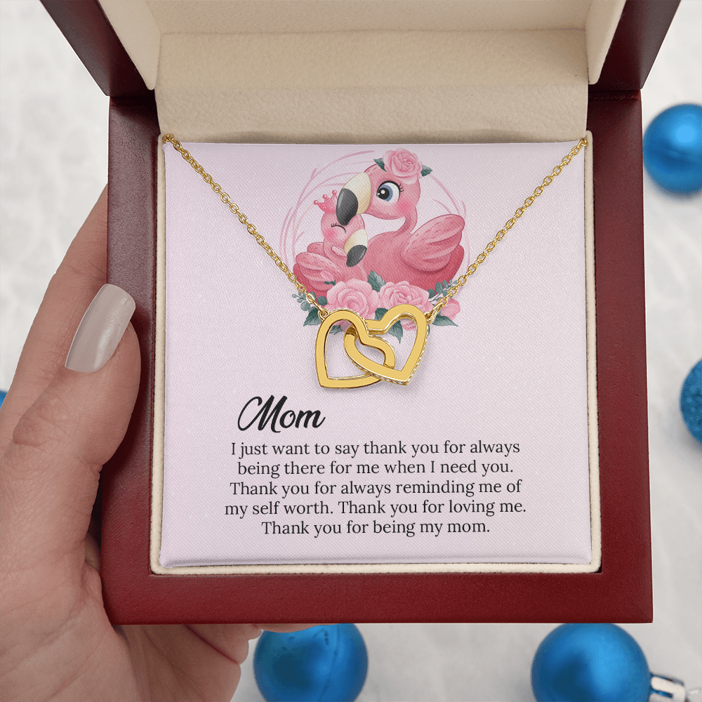 Mom Interlocking Hearts Necklace Gift, Mommy Birthday Gift From Son daughter, Mothers day Gift To  Mom
