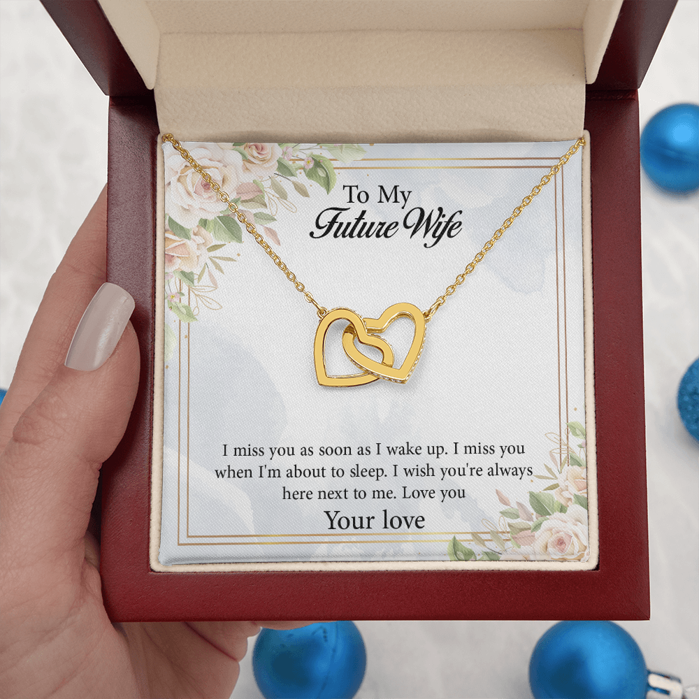 Interlocking Hearts Necklace To My Future Wife, Rehearsal Dinner Gift, Sentimental Gift For Bride From Groom, Birthday Gifts For Fiancée