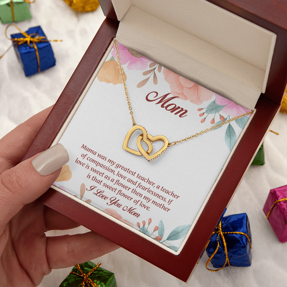 Mom Interlocking Hearts Necklace, Mothers Day Gift for Mom, Thoughtful Present from Son, Mom Necklace From daughter