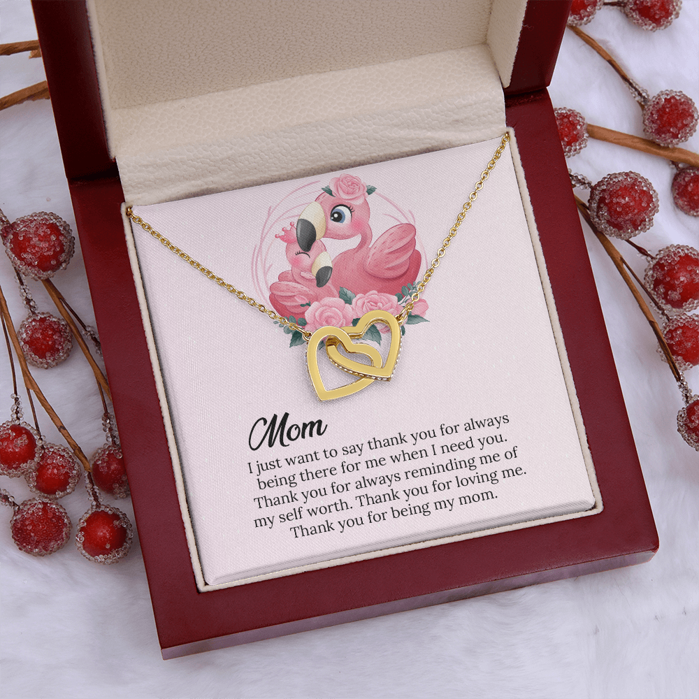 Mom Interlocking Hearts Necklace Gift, Mommy Birthday Gift From Son daughter, Mothers day Gift To  Mom