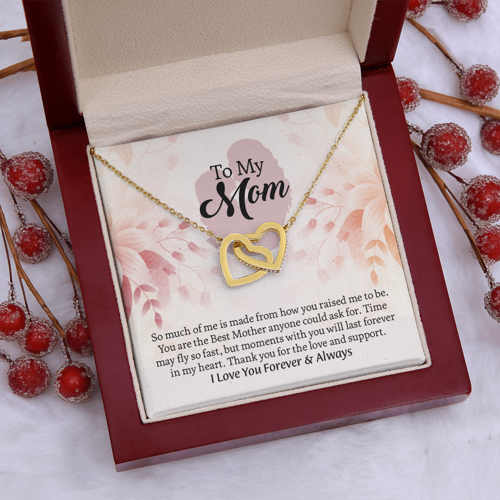 To My Mom Interlocking Hearts Necklace, Mothers Day Gift for Mom, Thoughtful Present from Son, Mom Necklace From daughter