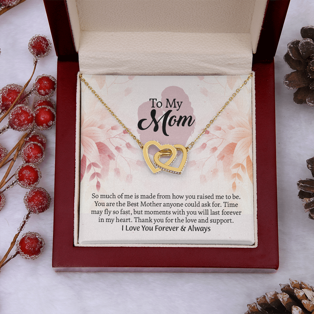 To My Mom Interlocking Hearts Necklace, Mothers Day Gift for Mom, Thoughtful Present from Son, Mom Necklace From daughter