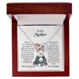 To My Mother Interlocking Hearts Necklace, Mothers Day Necklace For Mom, Mom Birthday Gift From Daughter, Message Card Jewelry For Mom
