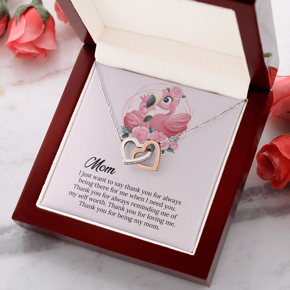 Mom Interlocking Hearts Necklace Gift, Mommy Birthday Gift From Son daughter, Mothers day Gift To  Mom