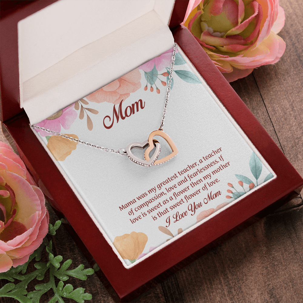 Mom Interlocking Hearts Necklace, Mothers Day Gift for Mom, Thoughtful Present from Son, Mom Necklace From daughter