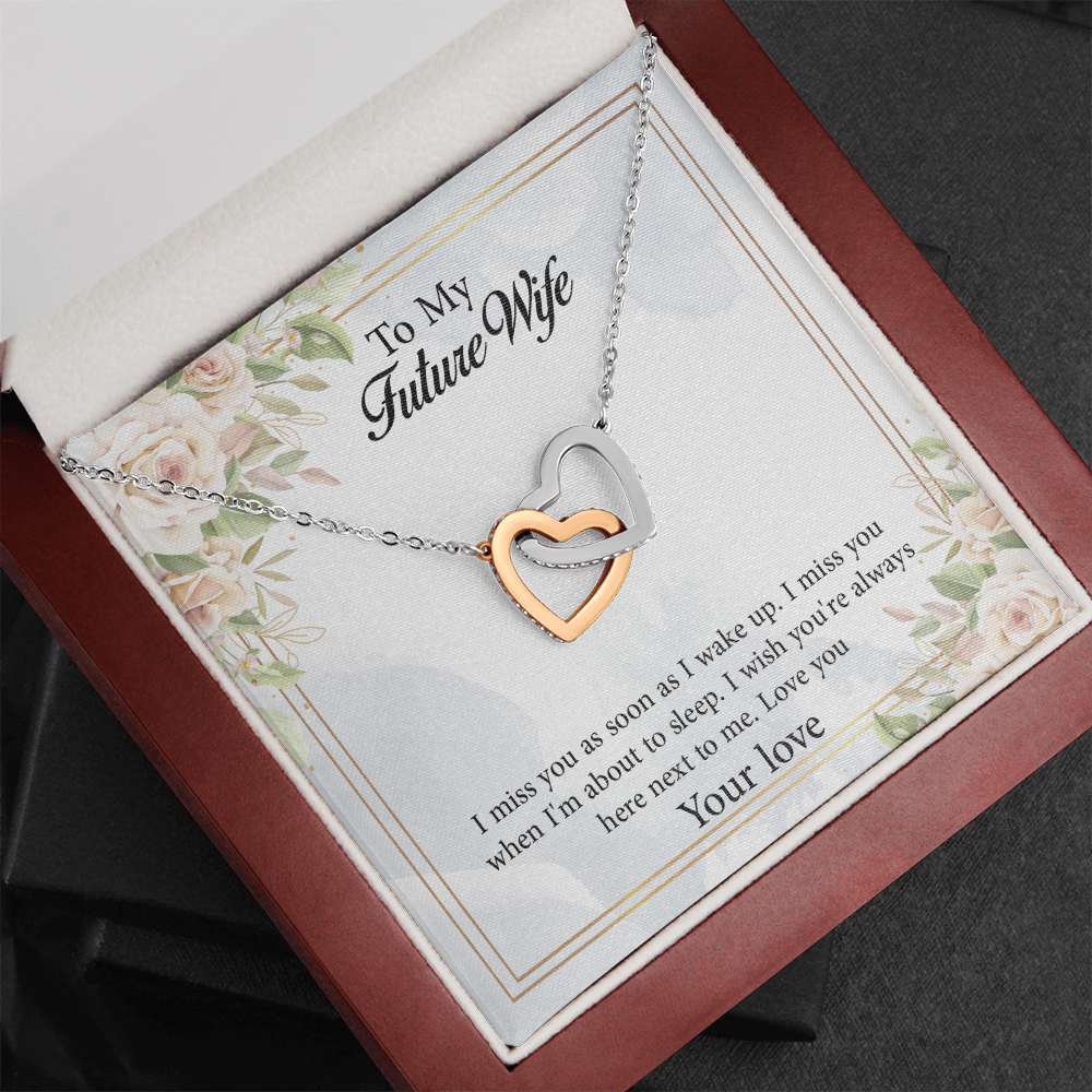 Interlocking Hearts Necklace To My Future Wife, Rehearsal Dinner Gift, Sentimental Gift For Bride From Groom, Birthday Gifts For Fiancée