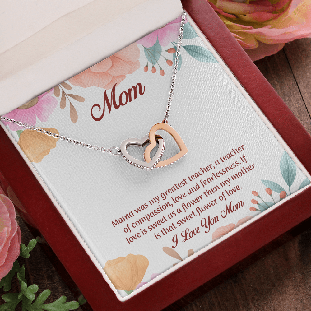 Mom Interlocking Hearts Necklace, Mothers Day Gift for Mom, Thoughtful Present from Son, Mom Necklace From daughter