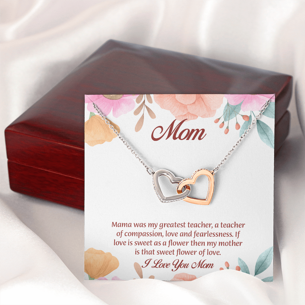 Mom Interlocking Hearts Necklace, Mothers Day Gift for Mom, Thoughtful Present from Son, Mom Necklace From daughter