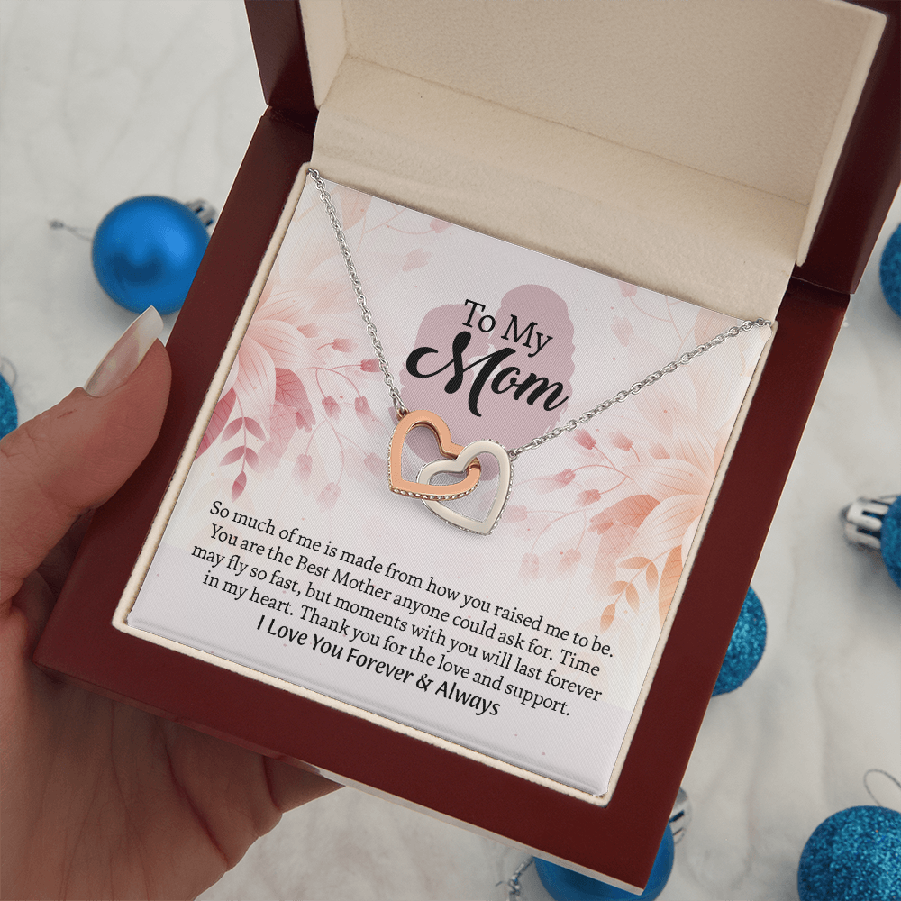 To My Mom Interlocking Hearts Necklace, Mothers Day Gift for Mom, Thoughtful Present from Son, Mom Necklace From daughter