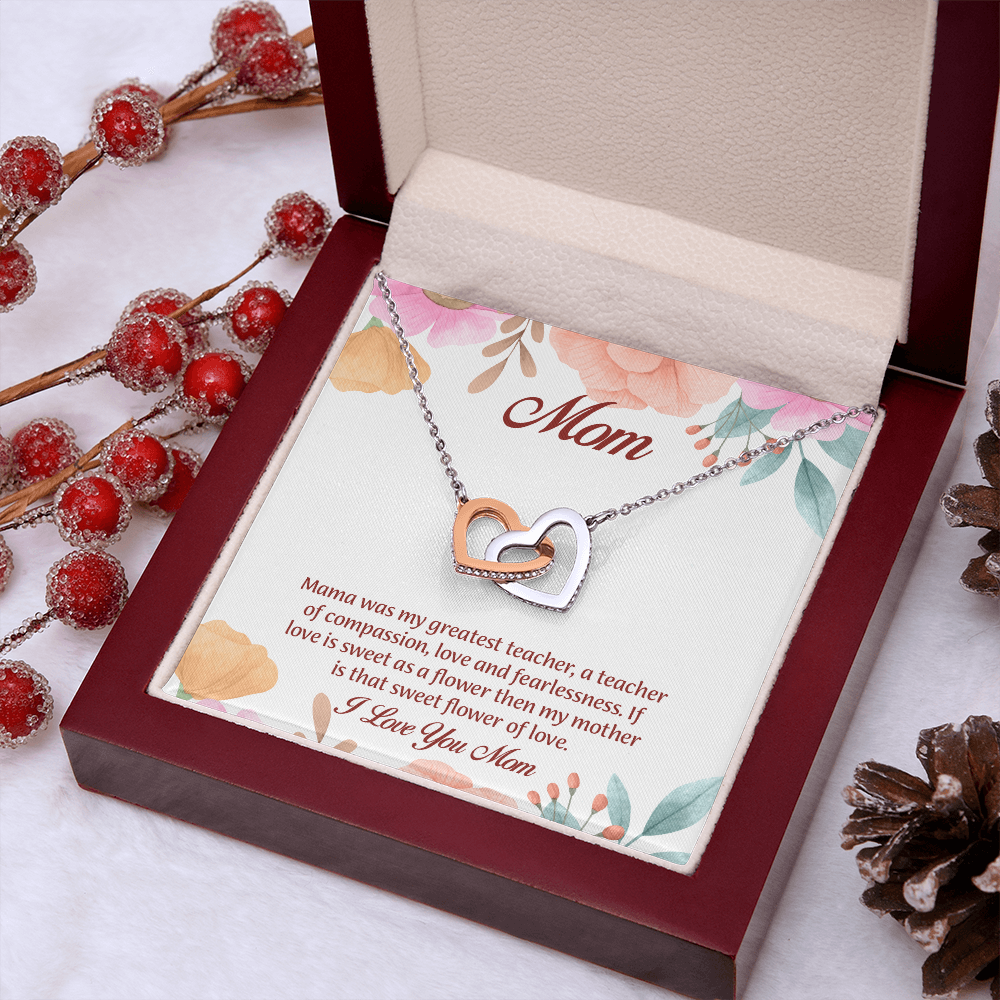 Mom Interlocking Hearts Necklace, Mothers Day Gift for Mom, Thoughtful Present from Son, Mom Necklace From daughter