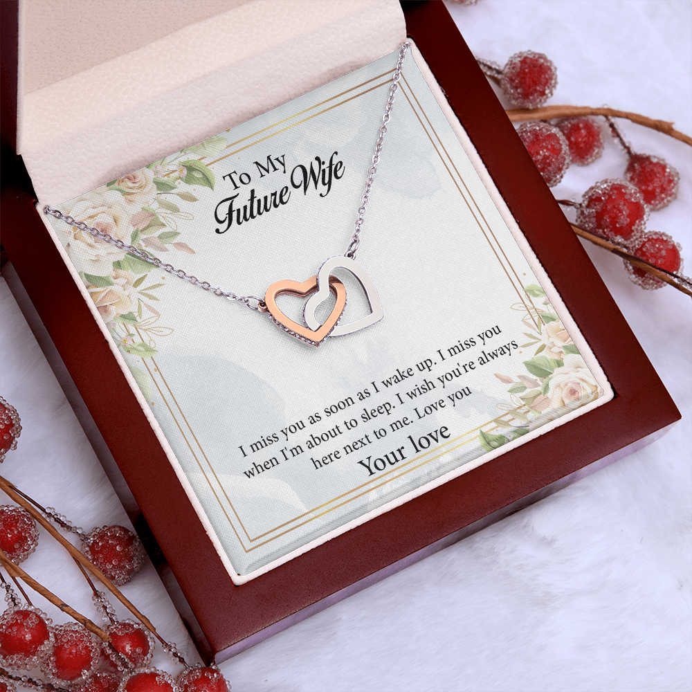 Interlocking Hearts Necklace To My Future Wife, Rehearsal Dinner Gift, Sentimental Gift For Bride From Groom, Birthday Gifts For Fiancée