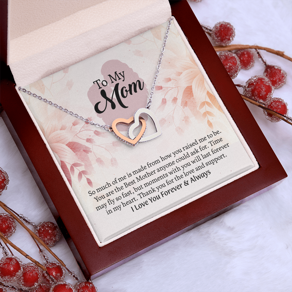 To My Mom Interlocking Hearts Necklace, Mothers Day Gift for Mom, Thoughtful Present from Son, Mom Necklace From daughter