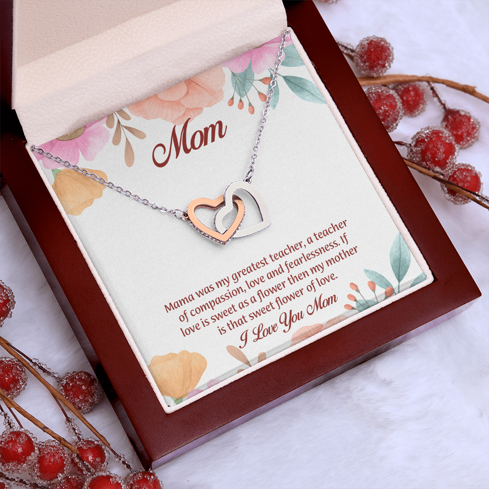 Mom Interlocking Hearts Necklace, Mothers Day Gift for Mom, Thoughtful Present from Son, Mom Necklace From daughter