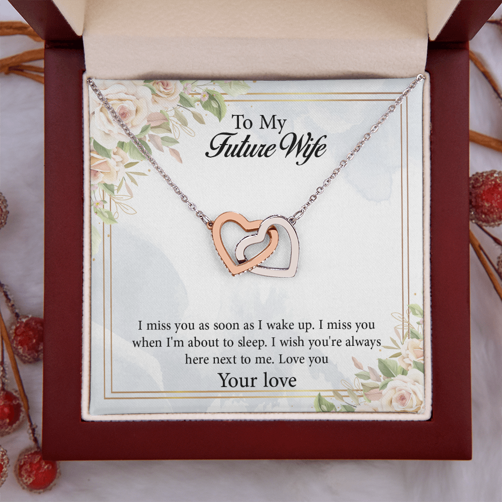 Interlocking Hearts Necklace To My Future Wife, Rehearsal Dinner Gift, Sentimental Gift For Bride From Groom, Birthday Gifts For Fiancée