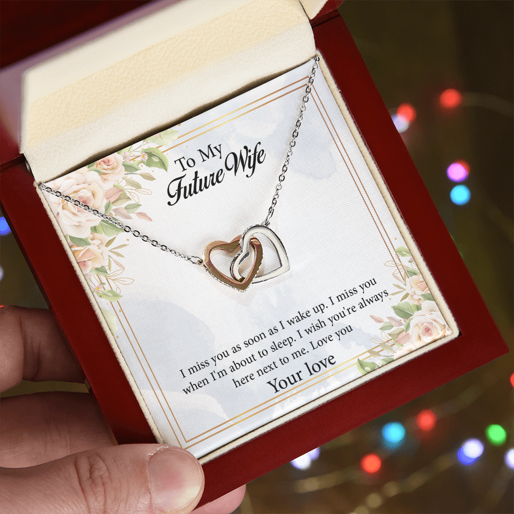 Interlocking Hearts Necklace To My Future Wife, Rehearsal Dinner Gift, Sentimental Gift For Bride From Groom, Birthday Gifts For Fiancée