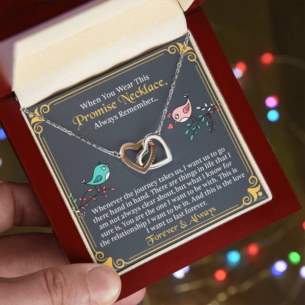 UNIDAZE When You Wear This Promise Necklace - Interlocking Heart Necklace - Promise Necklace Gift For Girlfriend From Boyfriend, For Couples, Anniversary Birthday Gifts From Boyfriend, Special Romantic Gift ShineOn Fulfillment C30028T C30028TG lx-C30028 PB23-WOOD PT-4382 TNM-1 USER-188348