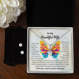 To My Beautiful Wife Alluring Beauty necklace & Earring Set, Anniversary Gift for Wife, Wife Birthday Gift, Necklace for Wife