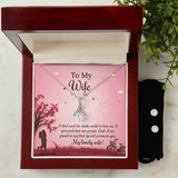 To My Wife Alluring Beauty Necklace & Earring Set, Anniversary Gift for Wife, Wife Birthday Gift, Necklace for Wife