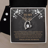 To My Wife Forever Love Necklace & Earring Set, Anniversary Gift for Wife, Birthday Gift for Wife, Necklace for Wife, Message Card Jewelry