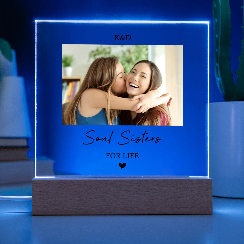 Soul Sisters Photo Gift, Soul Sisters For Life Acrylic Photo Plaque, Photo Memory Best Friend, Photo Gift For Friend, Christmas Gift Bestie