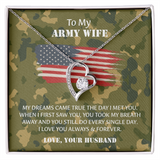 Army Wife Forever Love Necklace, Military Wife Gift, Gift from Husband to Wife, Anniversary Gift for Army Wife