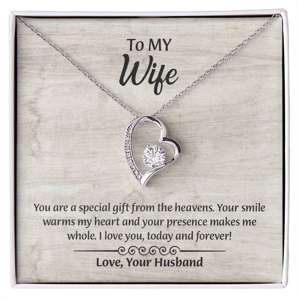 To My Wife Forever Love Necklace, Wife Jewelry, Romantic Anniversary Gift for Wife, Wife Birthday Gift, Necklace for Wife