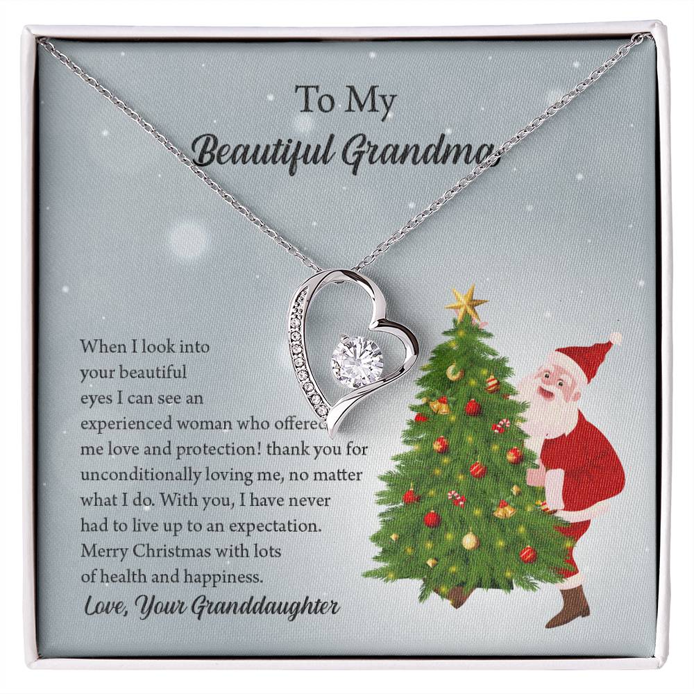 To My Beautiful Grandma Christmas  Forever Love Necklace, Grandma Gift, Gift For Grandma from Granddaughter, Grandma Necklace, Grandma, New Grandma