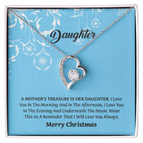 Daughter Forever Love Necklace, Mother Daughter Gift, Christmas Necklace Gift, Birthday Gift To Daughter From Dad