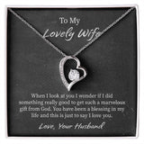 My Lovely Wife Forever Love Necklace, Romantic Anniversary Gift for Wife, Wife Birthday Gift, Necklace for Wife