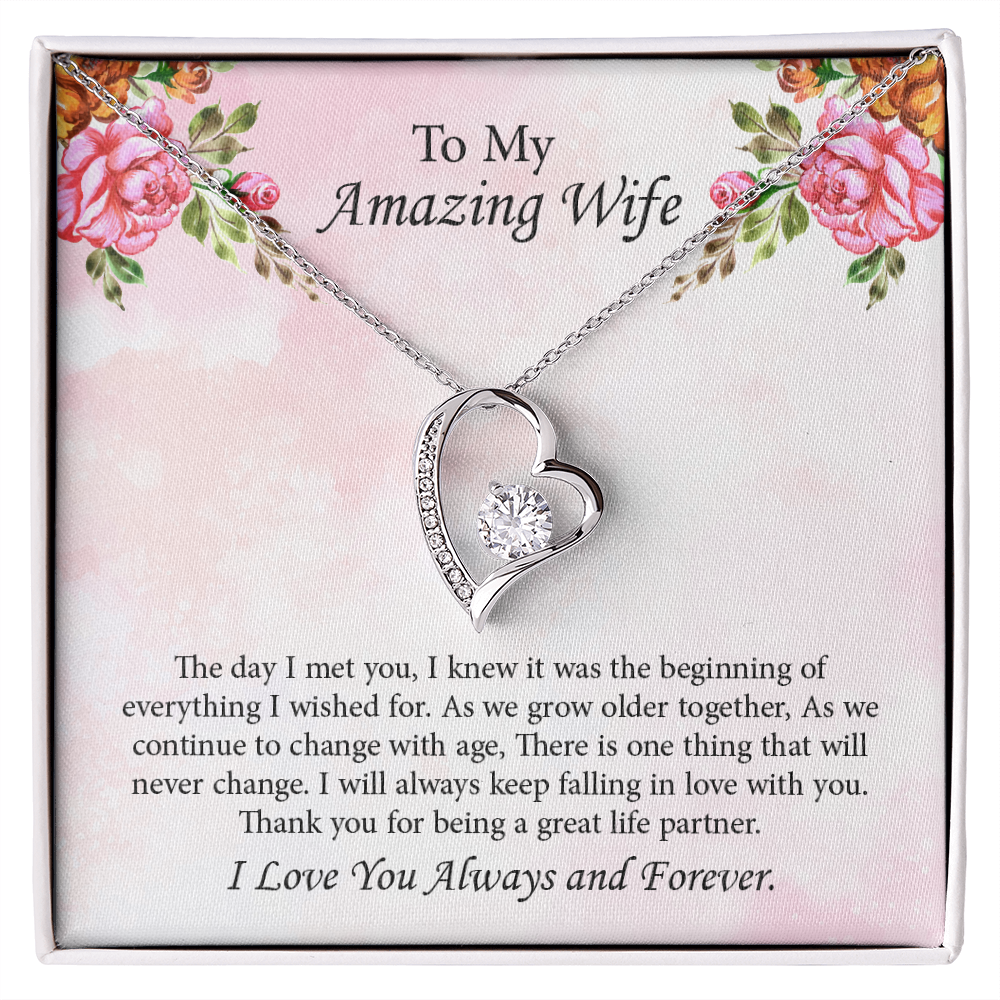 To My Amazing Wife Forever Love Necklace, Wife Jewelry, Anniversary Gift for Wife, Wife Birthday Gift, Necklace for Wife